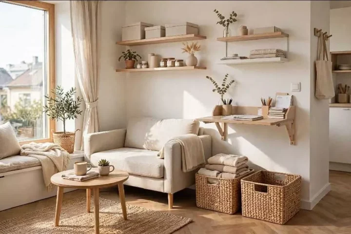 Declutter a Small Apartment in one weekend with renter-friendly storage baskets