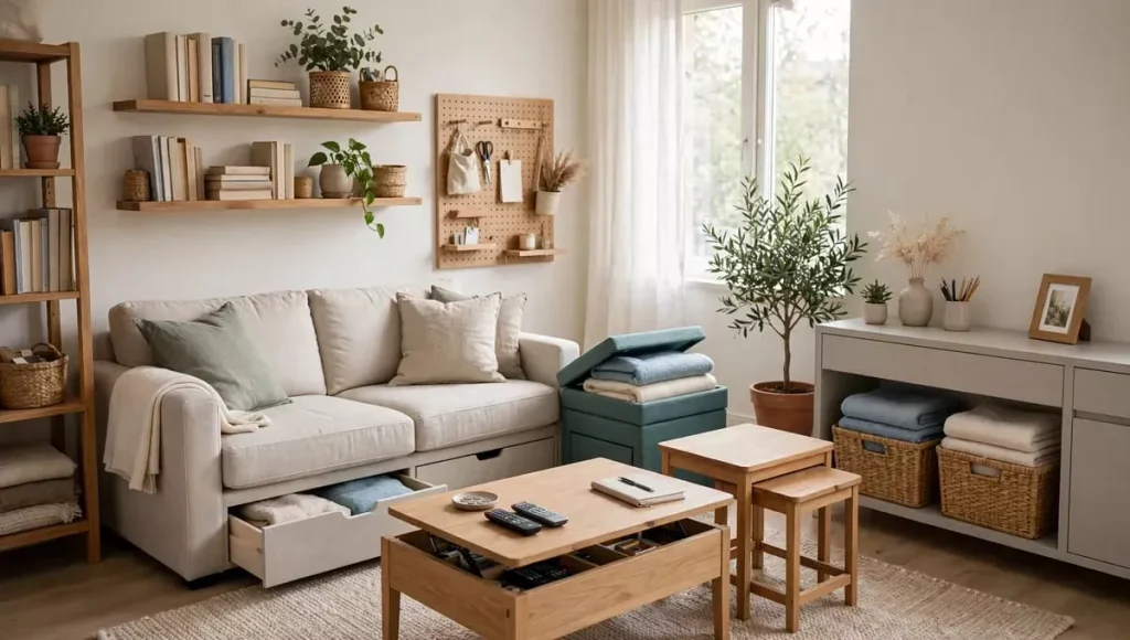 Maximize Storage in Your Living Area—Vertical Space and Multifunctional Furniture Ideas