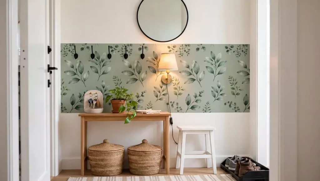 Flat lay of budget entryway items all under $20
